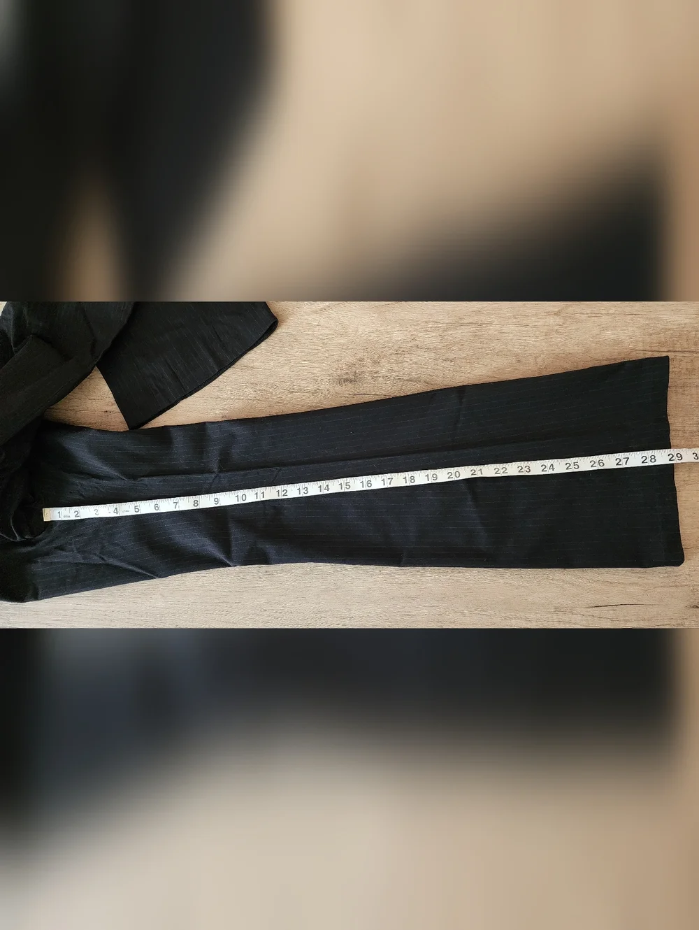 Frankie B. Y2K Ultra-Low Rise Black Pinstripe Flare Pants Size 0 Made in USA - Picture 6 of 7